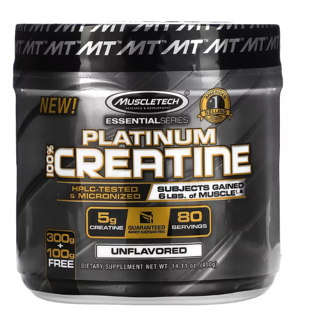 MuscleTech, Essential Series, Platinum 100% Creatine, Unflavored, 14.11 oz (400 g)