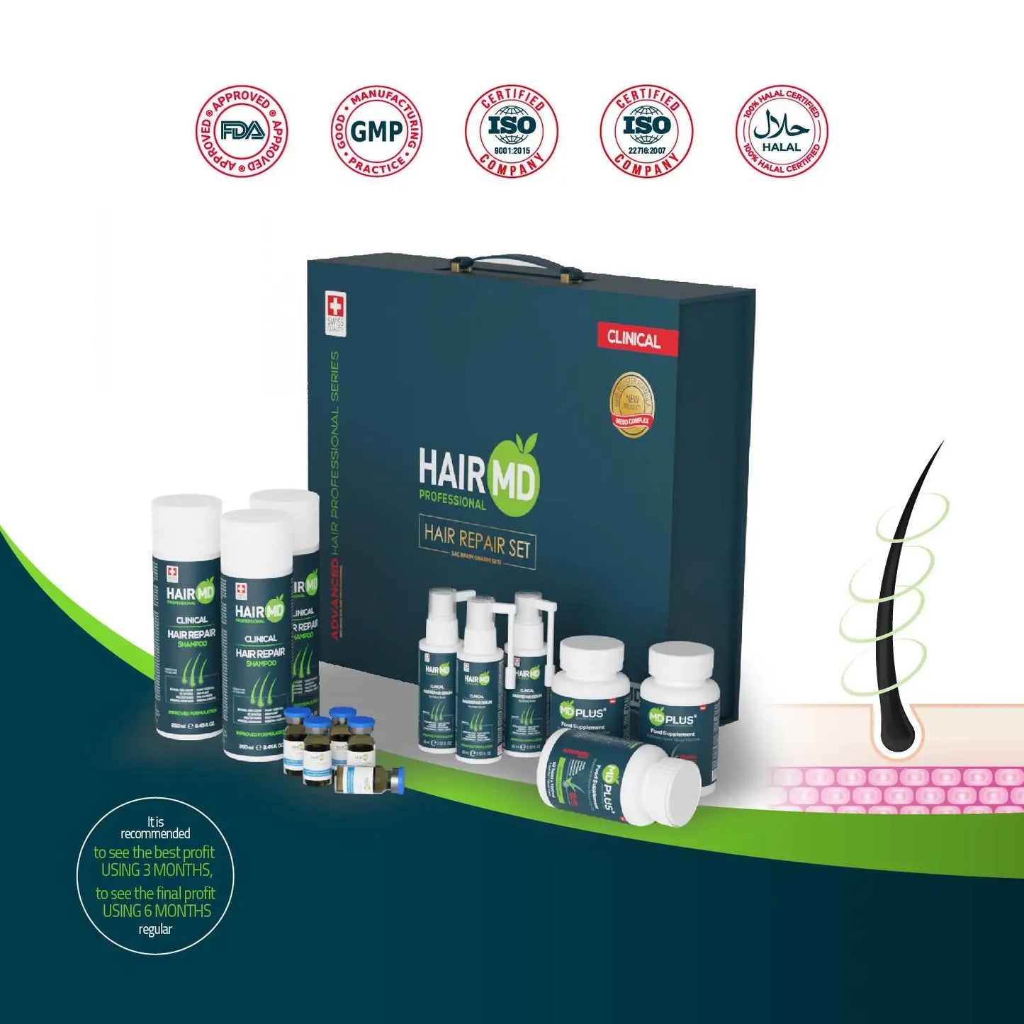 HairMD Clinical Hair Repair Exclusive Set (3 Month Use)