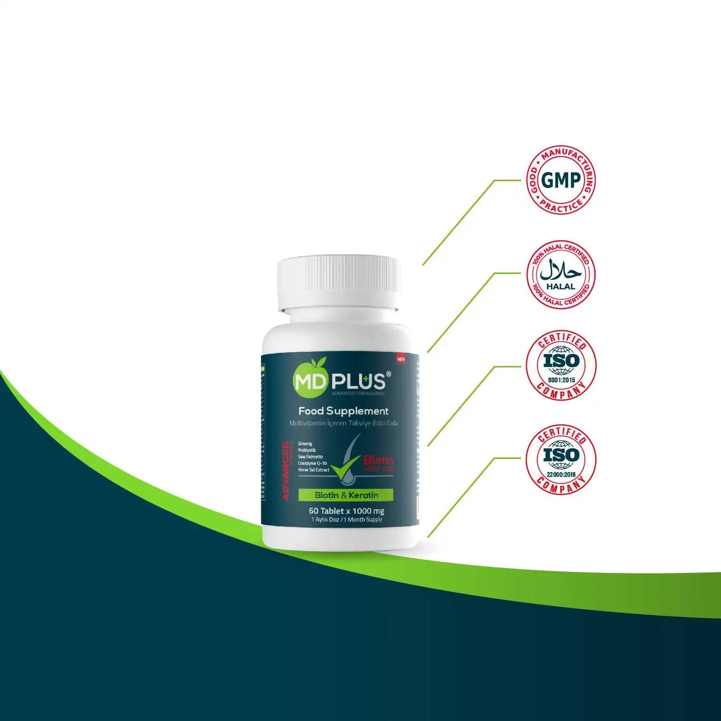 MD Plus Advanced Hair Multivitamin 60 Tablet