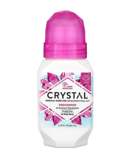 CRYSTAL, Mineral-Enriched Deodorant Roll-On, Unscented, 2.25 fl oz (66 ml)