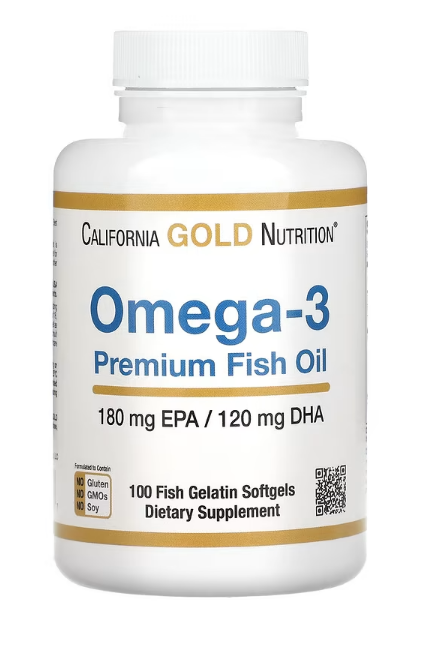 California Gold Nutrition, Omega-3 Premium Fish Oil, 100 Fish Gelatin Softgels