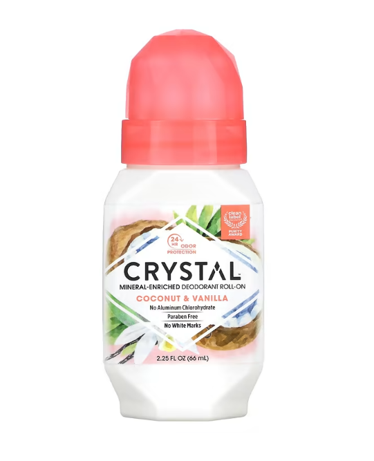 CRYSTAL, Mineral-Enriched Deodorant Roll-On, Unscented, 2.25 fl oz (66 ml)