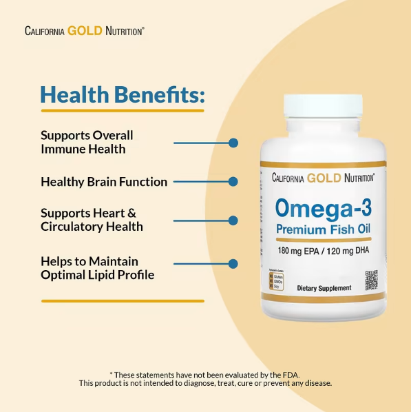 California Gold Nutrition, Omega-3 Premium Fish Oil, 100 Fish Gelatin Softgels